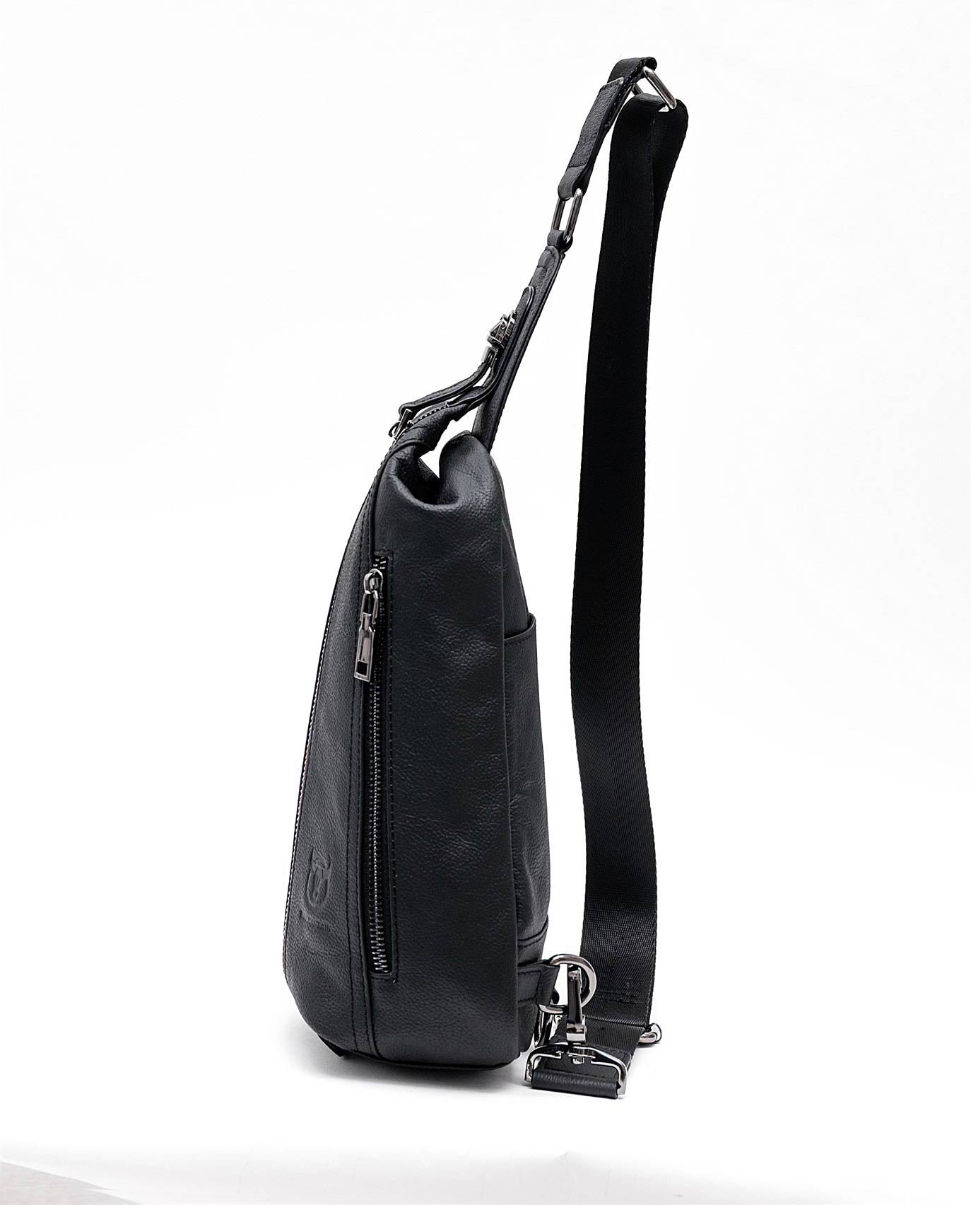 Bullcaptain Leather Chest Sling Bag Genuine Leather Crossbody Small Sachel Bags For Men - 014