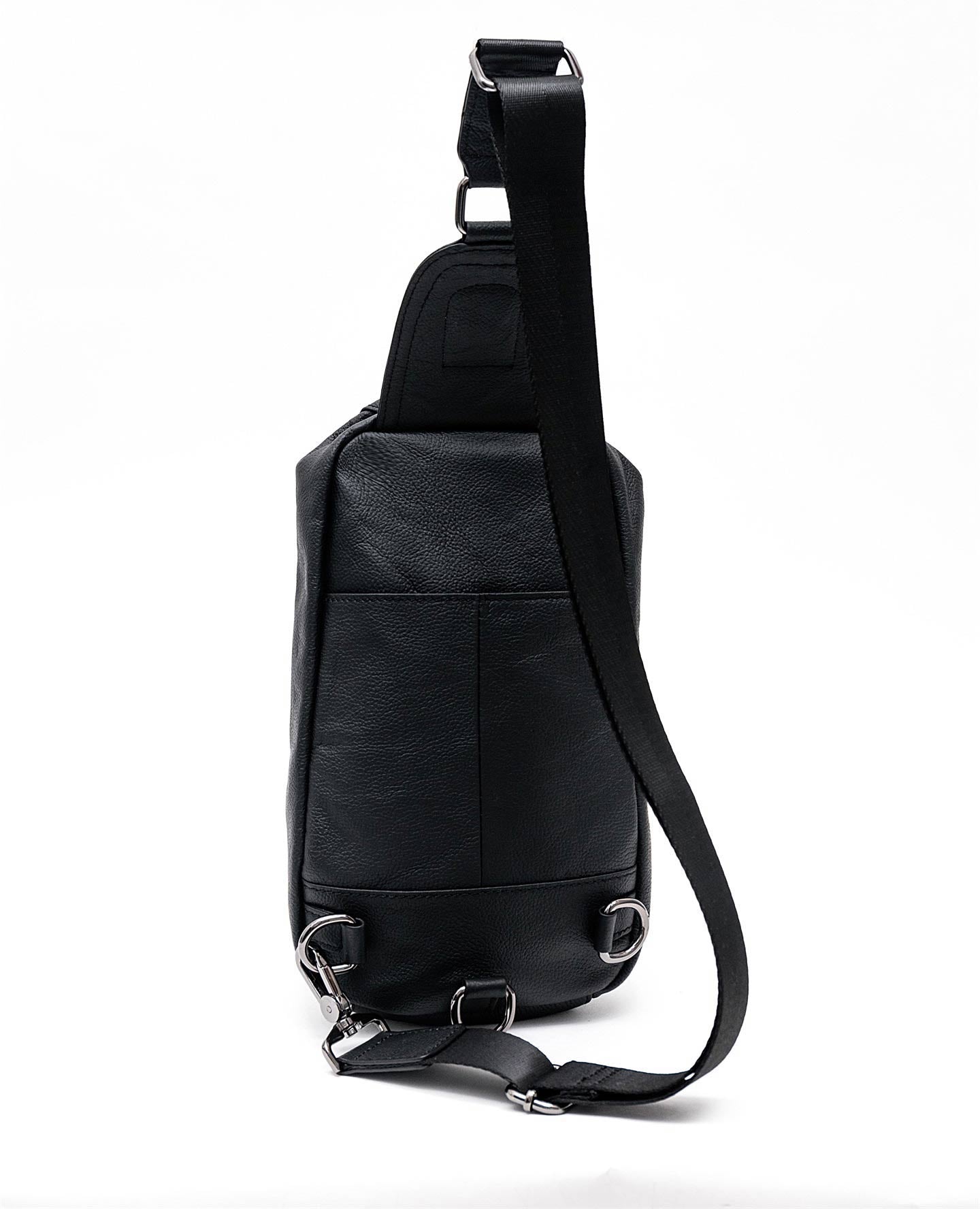 Bullcaptain Leather Chest Sling Bag Genuine Leather Crossbody Small Sachel Bags For Men - 014