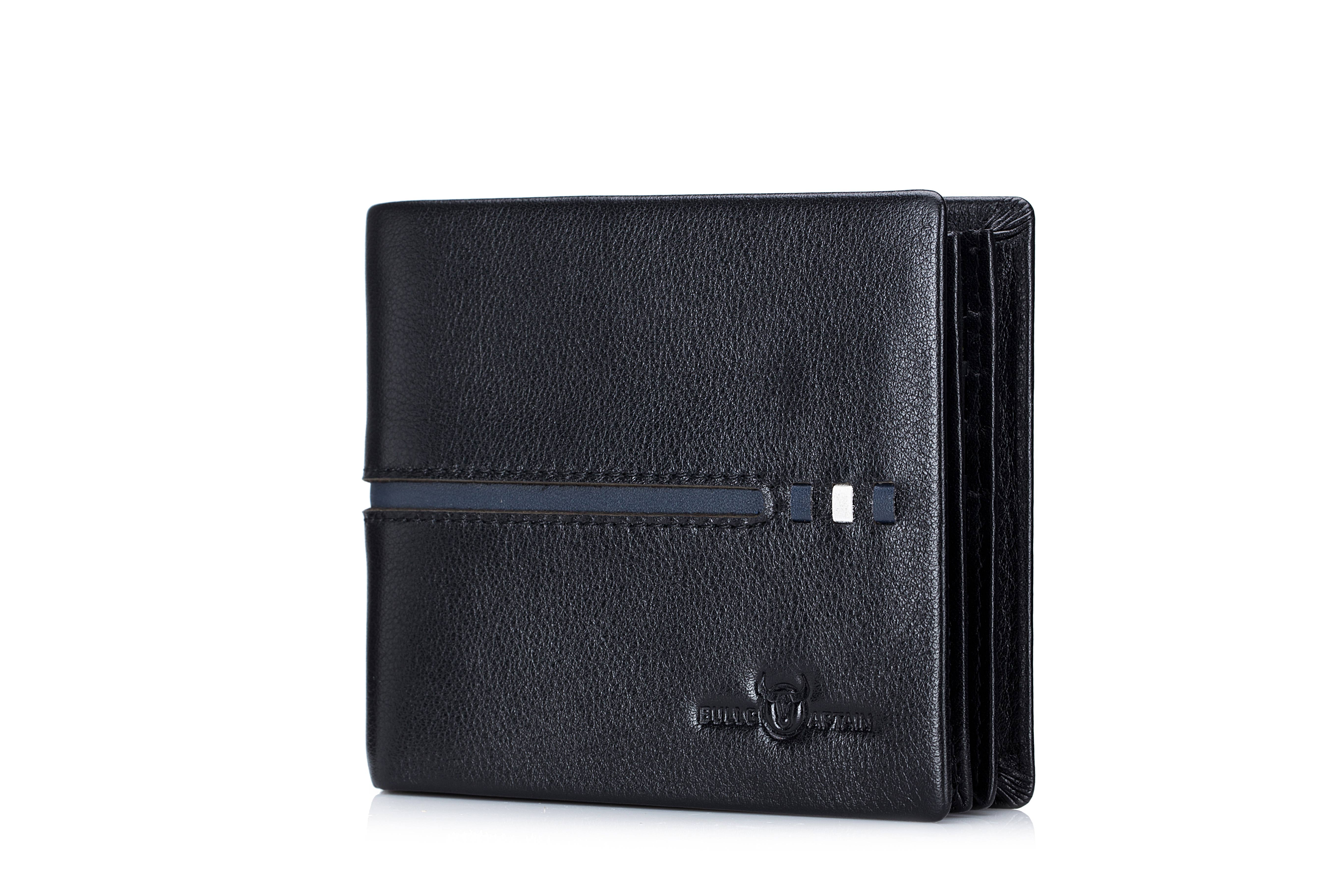 Bullcaptain Leather Biflod Rfid Blocking Men Vintage Wallet with 2 ID Windows - 0200