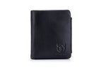 BULLCAPTAIN LEATHER TRIFLOD RFID BLOCKING MEN ZIPPER WALLET WITH COIN POCKET - 02