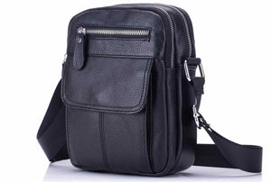 Bullcaptain Crossbody Bag Leather Mens Vintage Genuine Leather Shoulder Bag Messager Bag - 016