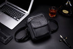 Bullcaptain Leather Crossbody Bag Mens Genuine Leather Shoulder Bag Simple Messager Bag - B015S