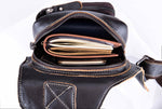 Bullcaptain Leather Sling Bag Chest Shoulder Hiking Backpack Vintage Crossbody Daypack for Men- XB013