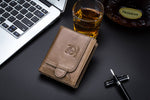 Bullcaptain Leather Biflod Rfid Blocking Men Wallet With ID Window and Hasp Closure Pocket - 037V1
