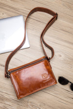 Bullcaptain Leather Fashion Bag Vintage Mens Crossbody Shoulder Bag Handbags Purse Multifunction Satchel - 301
