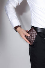 Bullcaptain Leather Biflod Rfid Blocking Men Wallet with Webbed Logo - 0204