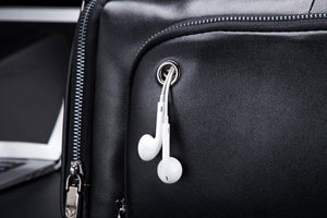Bullcaptain Leather Fashion Bag Vintage Mens Crossbody Shoulder Bag Handbags Purse Multifunction Satchel with Earphone Hole- 001