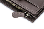 BULLCAPTAIN LEATHER HASP BIFLOD RFID BLOCKING MEN ZIPPER WALLET - 038