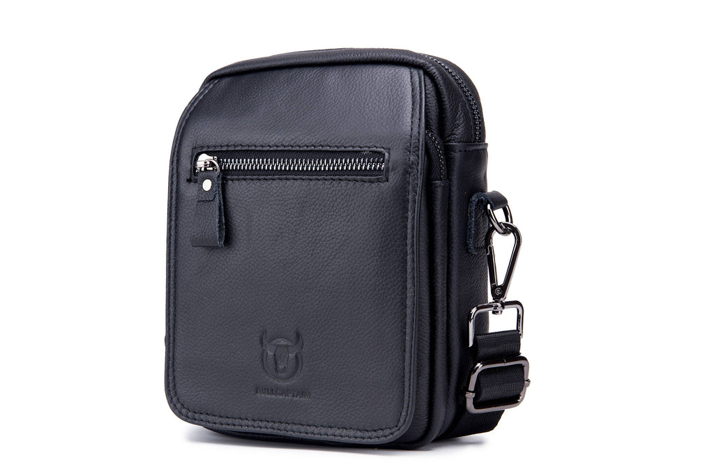 Bullcaptain Leather Crossbody Bag Mens Genuine Leather Shoulder Bag Simple Messager Bag - B015L