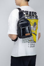 Bullcaptain Genuine Leather Sling Bag Chest Shoulder Hiking Backpack Vintage Handmade Crossbody Daypack - 097